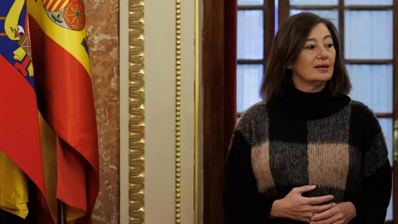 La presidenta del Congreso de los Diputados, Francina Armengol, llega a recibir al presidente de la Asamblea Nacional de Ecuador, durante un encuentro en el Congreso de los Diputados, a 4 de marzo de 2024, en Madrid (España).