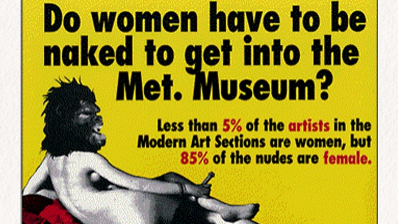 'Do women have to be naked to get into the Met. Museum?' (1989) de Guerrilla Girls.
