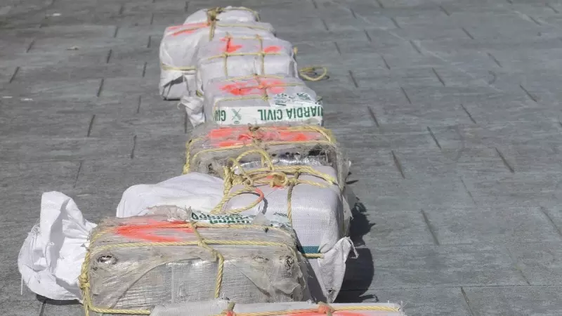 Imagen de alijo con 200 kilos de droga que fueron incautados en alta mar, a 500 millas de las Islas Canarias. 28/02/2024