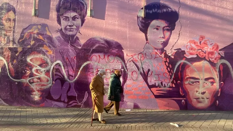 13/3/24 - El mural feminista de Ciudad Lineal, que fue vandalizado por segunda en enero de 2022.