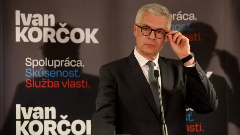 El candidato presidencial de Eslovaquia, Ivan Korcok, en Bratislava, Eslovaquia, el 23 de marzo de 2024.