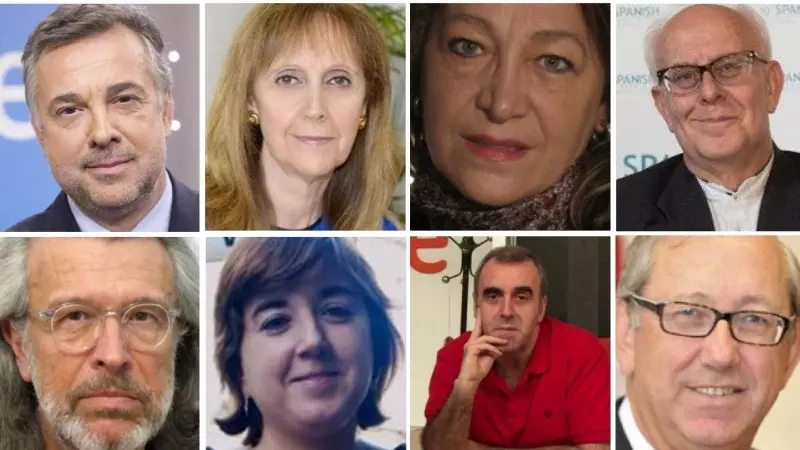 Los ocho consejeros y consejeras que quedan en el Consejo de Administración de RTVE tras la destitución de Elena Sánchez este 26 de marzo de 2024.