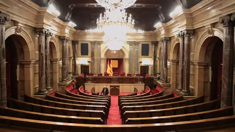 Vista del hemiciclo del Parlament catalán, en Barcelona. E.P./Kike Rincón