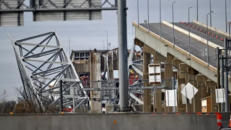 El puente de Baltimore tras el derrumbe, a 26 de marzo de 2024