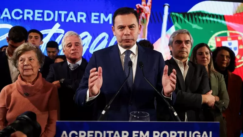 El líder de Alianza Democrática, Luís Montenegro, tras el resultado de las elecciones en Portugal, a 13 de marzo de 2023.