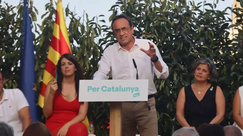 L'exconseller Josep Rull itnervé en un acte electoral, en una imatge d'arxiu