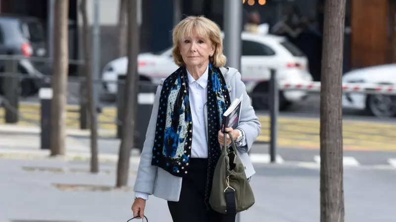 La expresidenta de la Comunidad de Madrid Esperanza Aguirre, a su llegada a la Audiencia Nacional, a 19 de marzo de 2024, en Madrid.