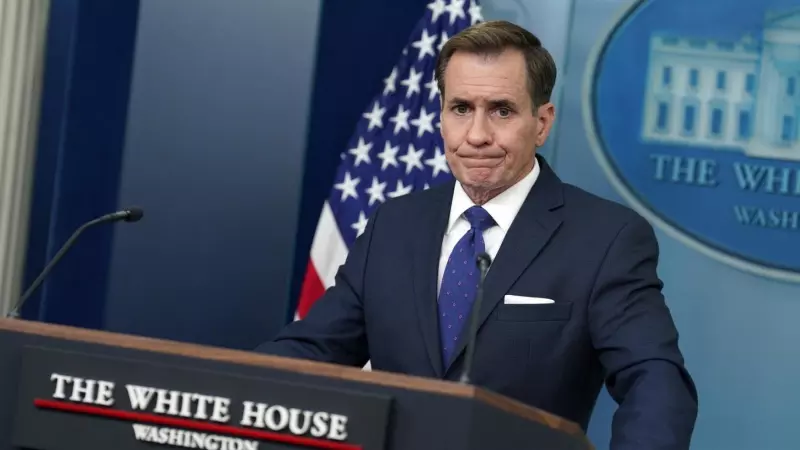 El portavoz del Consejo de Seguridad Nacional de la Casa Blanca, John Kirby, durante una rueda de prensa  en Washington, el 4 de abril 2024.