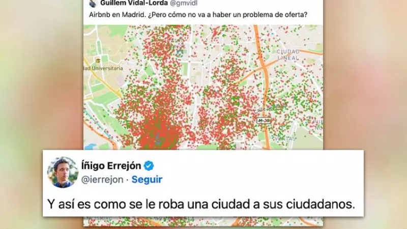 Íñigo Errejón resume en una frase la imagen que ilustra la locura de los pisos turísticos en Madrid