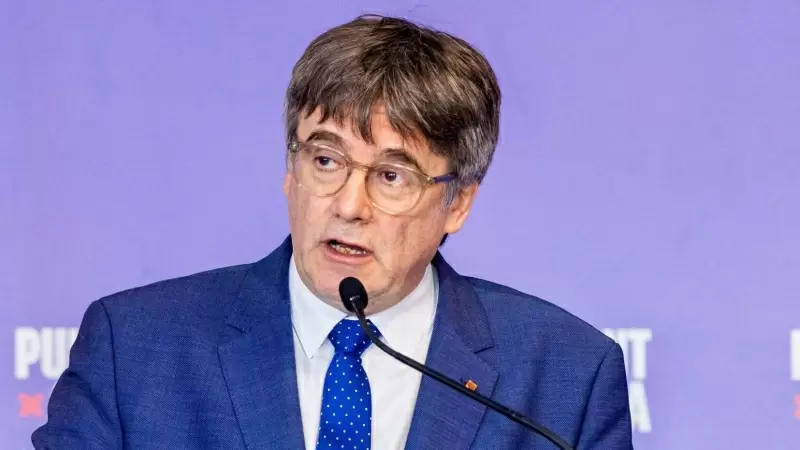 El candidat de Junts, Carles Puigdemont, en un acte de precampanya.