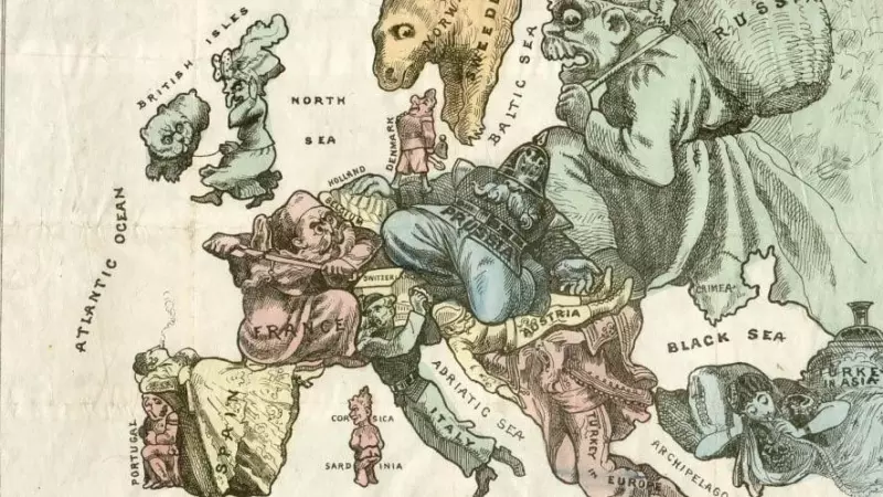 29/4/24 Mapa satírico de Europa publicado en 1870.