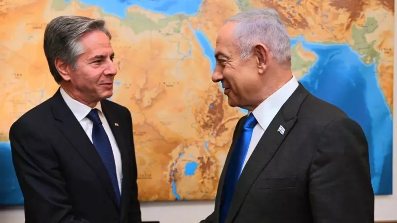 El secretario de Estado estadounidense, Antony Blinken, y el primer ministro israelí, Benjamin Netanyahu, en Jerusalén.