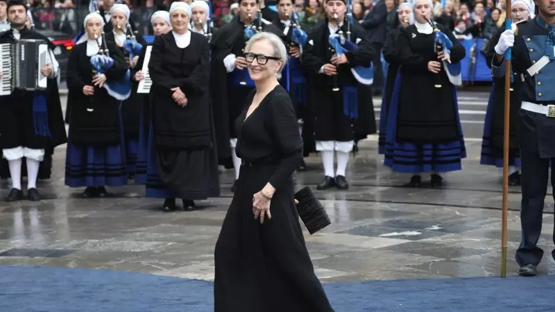 La actriz Meryl Streep, a su llegada a la entrega de los Premios Princesa de Asturias, a 20 de octubre de 2023.