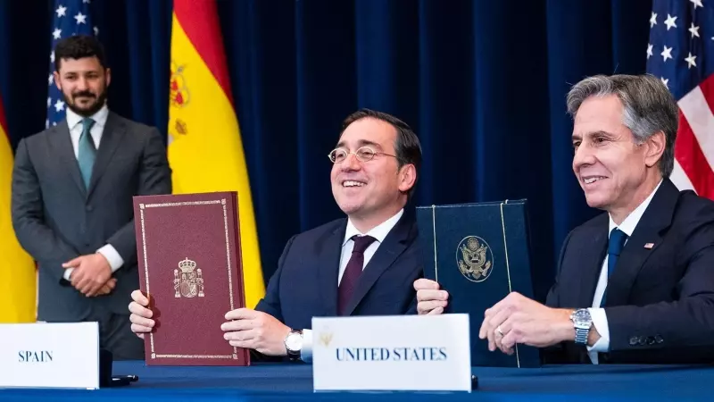 El ministro de Exteriores, José Manuel Albares, junto al el secretario de Estado de EEUU, Antony Blinken, en Washington el pasado mayo de 2023.