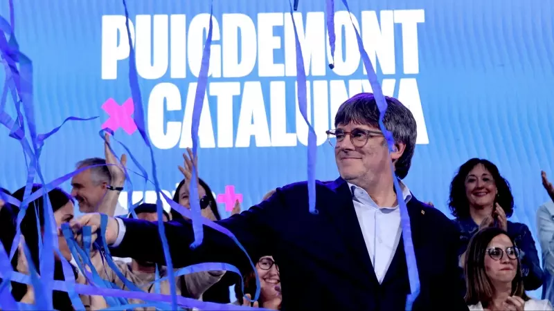 El candidato de Junts, Carles Puigdemont, cierra campaña en Elna (Catalunya Nord).