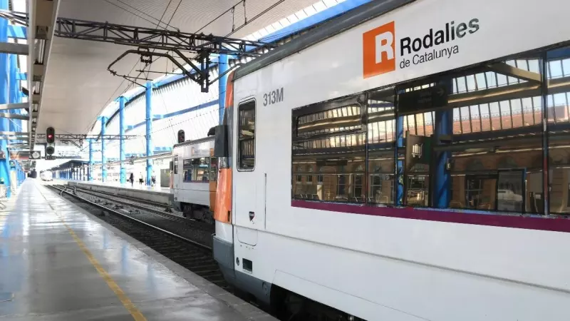 12/05/2024 - Un tren aturat a Lleida aquest diumenge, 12 de maig.