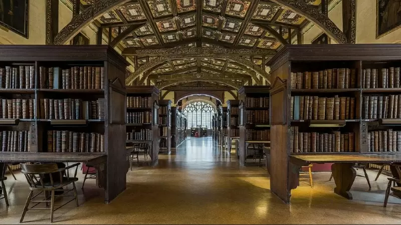 Biblioteca Bodleiana, en la Universidad de Oxford.