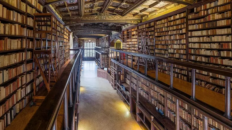 Biblioteca Bodleiana, en la Universidad de Oxford.
