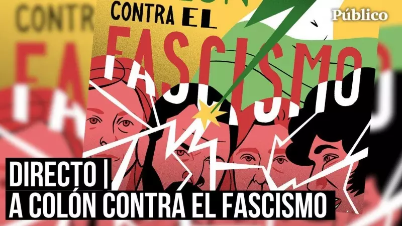 Manifestación contra el fascismo y la concentración ultra de Vox en Madrid.
