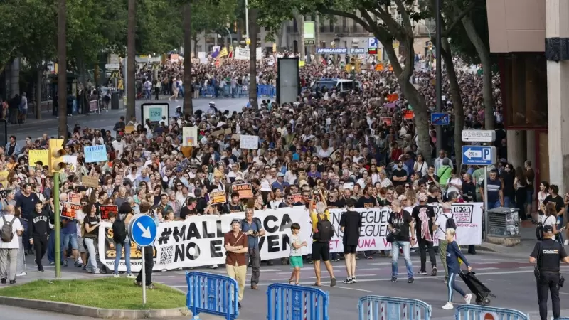 Protesta contra la masificación turística en Palma de Mallorca, a 25 de mayo de 2024 en la capital balear.