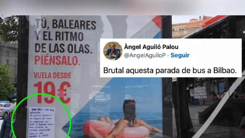 'Si queréis ayudarnos no vengáis': el ruego de una mallorquina sobre el turismo masivo en una parada de bus de Bilbao