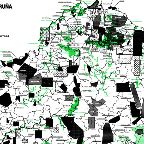 Mapa de zonas susceptibles de albergar aerogeneradores del Plan Sectorial Eólico de Galicia. - Consellería de Economía, Empresa e Innovación de la Xunta de Galicia