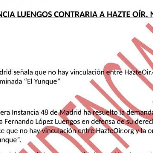 Propuesta de noticia en HO tras la sentencia de la demanda de HO contra López Luengos. WL