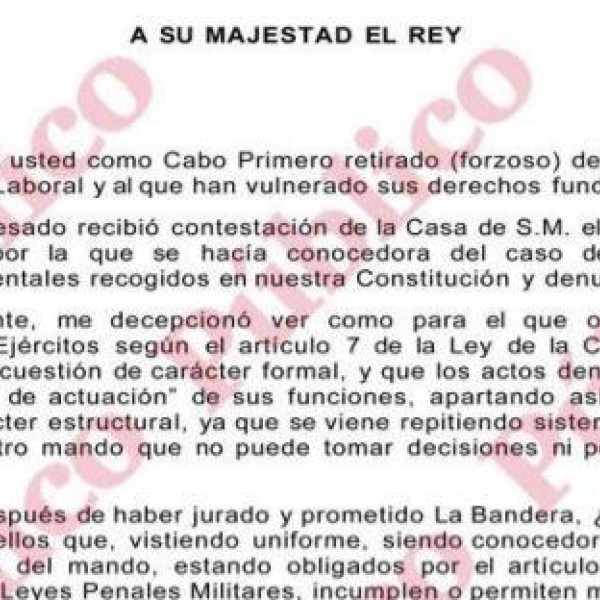 Carta a Felipe VI de un militar víctima de injusticia.