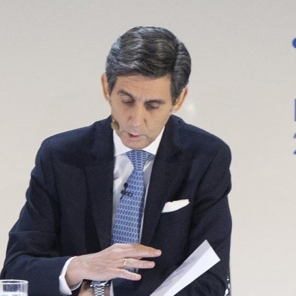 El presidente ejecutivo de Telefónica, José María Álvarez-Pallete, en la presentación de los resultados anuales de la compañía, en Madrid. E.P./Alberto Ortega