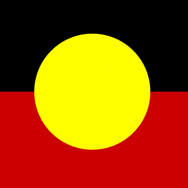Bandera de los aborígenes de Australia.