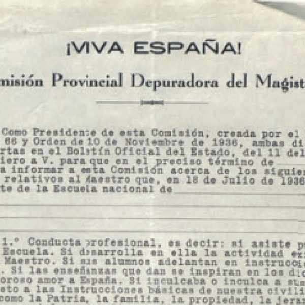 25/11/22 Reclamación de la Comisión Nacional de Depuración del Magisterio sobre las actividades de Bernardo Mato.
