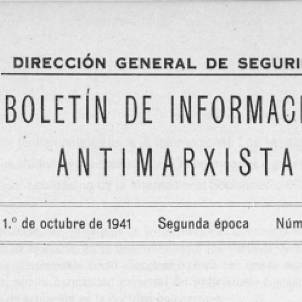 Portada de un Boletín de Información Antimarxista