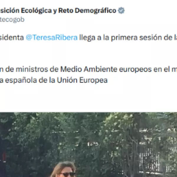 Tuit del Ministerio para la Transición Ecológica a las 10:37 del 10 de julio