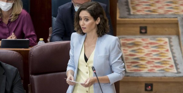 La presidenta de la Comunidad de Madrid, Isabel Díaz Ayuso, interviene en una sesión de control al Gobierno de la Comunidad de Madrid en la Asamblea de Madrid, a 16 de septiembre de 2021, en Madrid