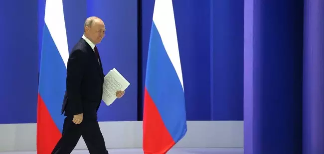 El presidente de Rusia, Vladimir Putin, durante su discurso en Moscú, a 21 de enero de 2023.
