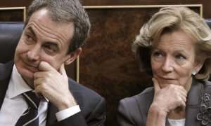 José Luis Rodríguez Zapatero y Elena Salgado, en el banco azul del Congreso, en una foto de archivo. EFE