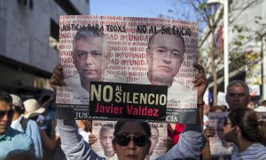 Manifestación en Sinaloa por el asesinato del periodista Javier Valdez./AFP