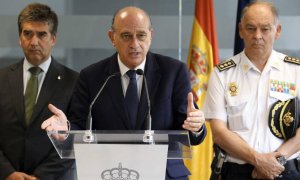 Ignacio Cosidó, director general de la Policía, Jorge Fernández Díaz, ministro del Interior, y Eugenio Pino, director adjunto operativo (DAO), en la época de las cloacas de Villarejo. EFE