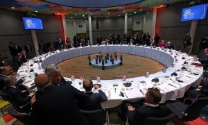 Imagen de la reunión de los líderes de la UE en Bruselas, tras las elecciones del 26-M, para analizar los nombramientos en las instituciones comunitarias. REUTERS/Yves Herman