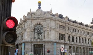 Fachada del edificio del Banco de España situada en la confluencia del Paseo del Prado y la madrileña calle de Alcalá. E.P./Eduardo Parra