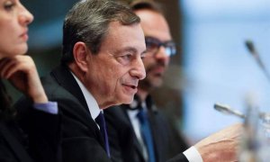 El presidente del Banco Central Europeo, Mario Draghi, comparece ante la prensa. (EFE)
