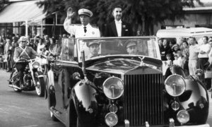 El dictador Francisco Franco en una de sus visitas veraniegas a Donostia. EFE