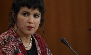 Teresa Rodríguez, en rueda de prensa. Europa Press