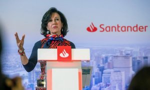 La presidenta del Banco Santander, Ana Botín, durante la presentación de los resultados de la entidad correspondientes al 2019. EFE/Rodrigo Jiménez