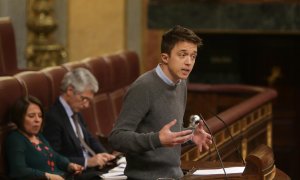 El líder de Más País, Íñigo Errejón, durante una sesión del Congreso. / EP