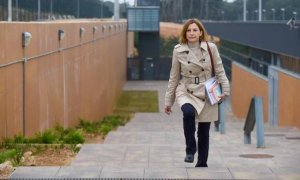 La expresidenta del Parlament Carme Forcadell saliendo de la cárcel de Mas d'Enric, en El Catllar (Tarragona), este lunes - TWITTER CARME FORCADELL