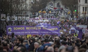 Miles de personas durante la manifestación del 8M en Madird.- JAIRO VARGAS