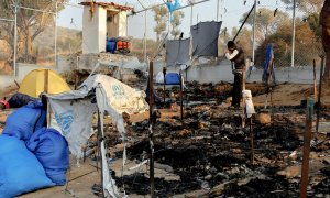 Incendio en el campamento de Moria (Lesbos). / Reuters.