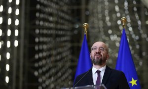 El presidente del Consejo Europeo, Charles Michel, este jueves. EFE/EPA/FRANCOIS WALSCHAERTS