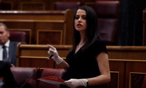 06/05/2020.- La líder de Ciudadanos, Inés Arrimadas, interviene en el pleno del Congreso. / EFE - J.J. Guillén